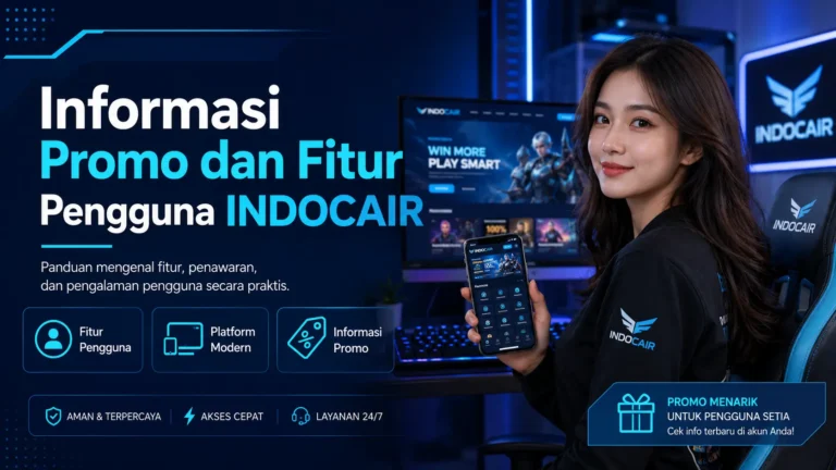 Informasi promo dan fitur pengguna INDOCAIR yang disajikan secara netral dan aman