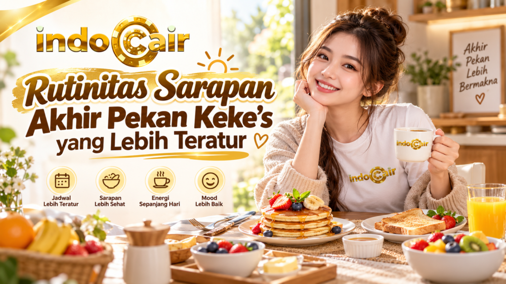 Rutinitas sarapan akhir pekan Keke’s yang lebih teratur dengan menu sehat, jadwal pagi, minuman hangat, dan suasana santai bersama IndoCair.